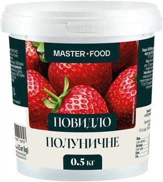 Повидло MASTER-FOOD Полуничне пастеризоване вищий сорт 500 г MF-POV-STR- фото