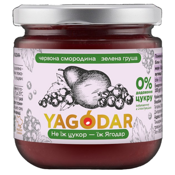 Джем Yagodar Червона смородина-зелена груша без цукру 210 г YG-RCGP-NS- фото