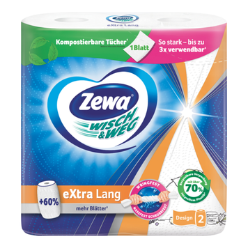 Паперові рушники Zewa Wisch & Weg 2 шари 72 відриви 2 рулони Паперові рушники Zewa Wisch & Weg 2 шари 72 відриви 2 рулони фото