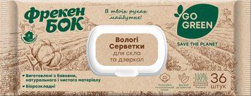 Серветки вологі для скла та дзеркал 36шт, ФБ, Україна 00000000127 фото