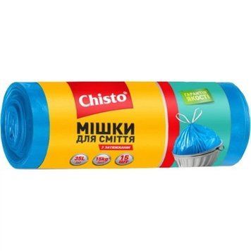 Пакети для сміття Chisto із затяжкою 35 л 15 шт CH-DR-35-15 фото
