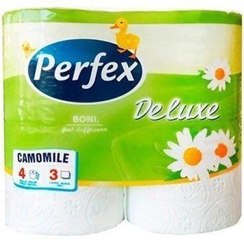 Туалетний папір Perfex Deluxe Ромашка 3 шари 4 рулони PFX-DLX-CHM фото