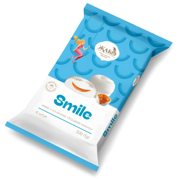 Зефір Жако Smile з начинкою згущене молоко 300 г Зефір Жако Smile з начинкою згущене молоко 300 г фото