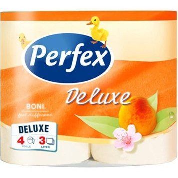 Туалетний папір Perfex Deluxe Персик 3 шари 4 рулони PFX-DLX-PCH фото