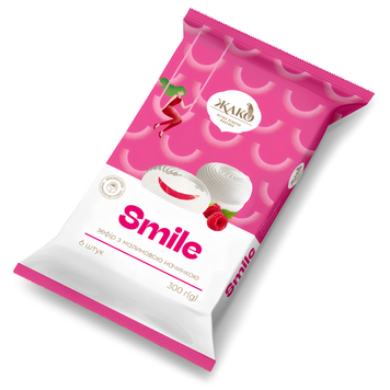 Зефір Жако Smile з малиновою начинкою 300 г Зефір Жако Smile з малиновою начинкою 300 г фото