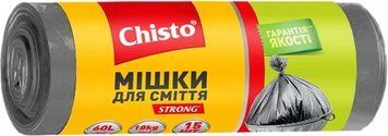 Пакети для сміття Chisto Strong надміцні 60 л 15 шт CH-STR-60-1 фото