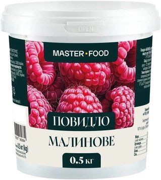 Повидло MASTER-FOOD Малинове пастеризоване вищий сорт 500 г MF-POV-RAS- фото