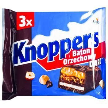 Вафельний батончик Knoppers Dark Темний шоколад та фундук мультипак 3 шт. x 40 г (120 г), Німеччина KNP-DRK-120 фото