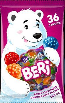 Карамель Roshen Beri з ягідною начинкою мікс 180 г RSH-BERI-18 фото