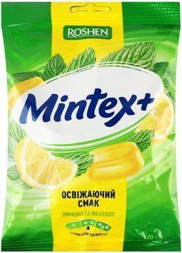 Карамель Roshen Mintex+Lemon освіжаюча лимон та ментол 140 г RSH-MTX-LM фото