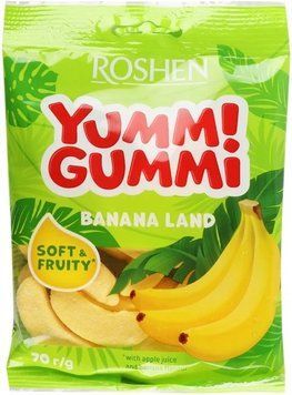 Желейні цукерки Roshen Yummi Gummi Banana Land 70 г RSH-YG-BAN- фото