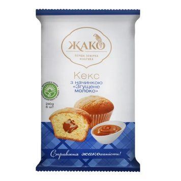 Кекс Жако з начинкою згущене молоко 240 г ZHAKO-240-S фото