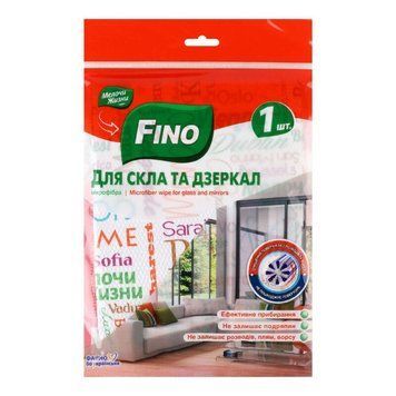 Серветка мікрофібра Fino для скла та дзеркал 1 шт (Україна) FIN-MF-GL-1 фото