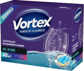 Таблетки для посудомийної машини Vortex All in One, 40 шт VOR-PM-AIO- фото