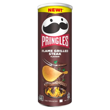 Чіпси Pringles Flame Grilled Steak 165 г Польща Чіпси Pringles Flame Grilled Steak 165 г Польща фото