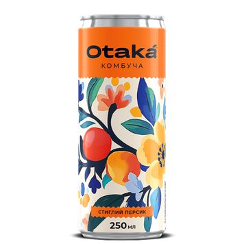 Комбуча Otaka Стиглий Персик 0.25 л безалкогольна ж/б Комбуча Otaka Стиглий Персик 0.25 л безалкогольна ж/б фото