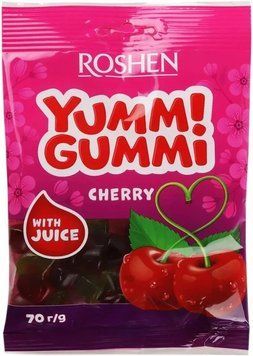 Желейні цукерки Roshen Yummi Gummi Cherry 70 г RSH-YG-CHR- фото