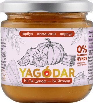 Джем Yagodar Гарбузовий з апельсином та корицею без цукру 210 г YG-POC-NS-2 фото