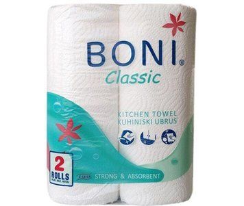 Рушники паперові Perfex Boni Classic 2-шарові білі 2 рулони PFX-BONI-2W фото