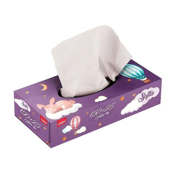 Серветки косметичні сухі 2-х шар. Softa Chisto 150+25шт. Bunny Серветки косметичні сухі 2-х шар. Softa Chisto 150+25шт. Bunny фото