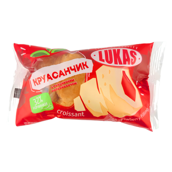 Круасани Lukas з полуничним наповнювачем 45 г Україна Круасани Lukas з полуничним наповнювачем 45 г Україна фото
