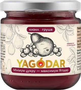 Джем Yagodar Кизил-груша з низьким вмістом цукру 210 г YG-CP-LS-21 фото