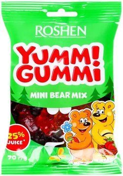 Желейні цукерки Roshen Yummi Gummi Mini Bear Mix 70 г RSH-YG-MBM- фото