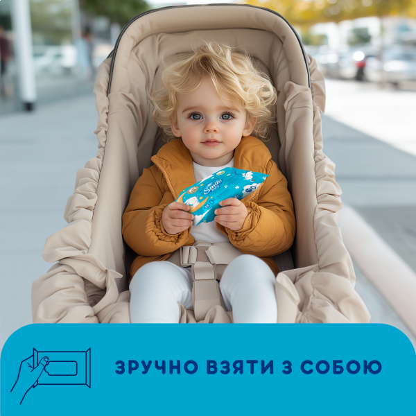 Серветки вологі дитячі з екстрактом алое Baby Smile New sticker педіатри 24шт, Україна 00000000098 фото
