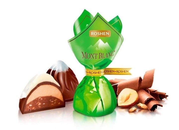 Цукерки Roshen Монблан з крем-праліне та подрібненим лісовим горіхом 1 кг RSH-MBL-RED фото