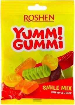 Желейні цукерки Roshen Yummi Gummi Smile Mix 70 г RSH-YG-SML- фото