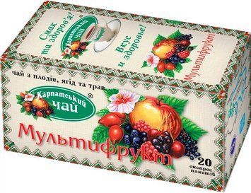 Чай плодово-ягідний Карпатський чай Мультифрукт 20 пакетиків по 2 г KC-MFR-20-F фото