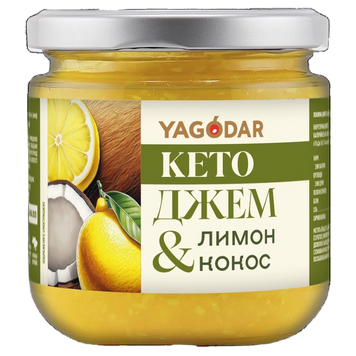 Кето-джем Yagodar Лимон-кокос без цукру 210 г YG-KETO-LC- фото