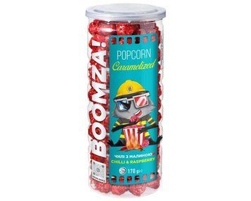 Попкорн BOOMZA Малина-Чилі карамелізований у тубусі 170 г (ТМ Панда) BMZ-T-RCH-1 фото