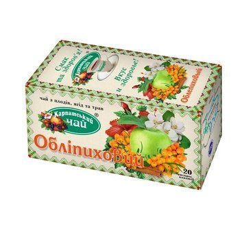 Чай плодово-ягідний Карпатський чай Обліпиховий 20 пакетиків по 2 г KC-OBL-20-F фото