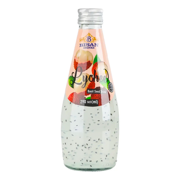 BISAN Basil Seed Drink Lynchee 290 мл ск/б BISAN Basil Seed Drink Lynchee 290 мл ск/б фото