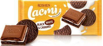 Шоколад Roshen Lacmi White & Caramel молочний з молочною начинкою, карамеллю та печивом, 100 г RSH-LAC-WHT фото