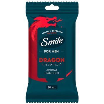 Серветки вологі Dragon Smile для чоловіків 10шт 00000000111 фото