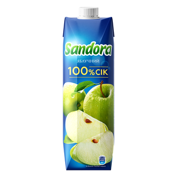 Сік Sandora Яблучний відновлений освітлений пастеризований 0,95 л Сік Sandora Яблучний відновлений освітлений пастеризований 0,95 л фото