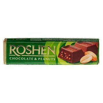 Шоколадний батон Roshen молочний з арахісовою начинкою 38 г (упаковка 180 шт) RSH-BTN-ARP фото