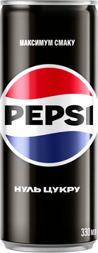 Pepsi Zero Sugar 0.33л безцукровий газований напій Pepsi Zero Sugar 0.33л безцукровий газований напій фото