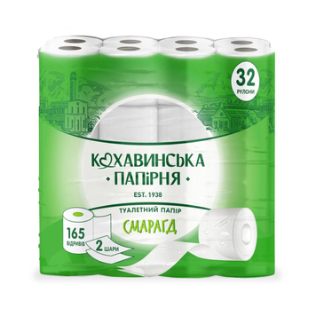 Туалетний папір Кохавинка Смарагд 2-шаровий 32 рулони Туалетний папір Кохавинка Смарагд 2-шаровий 32 рулони фото