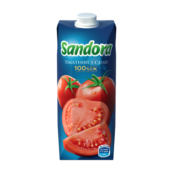 Сік Sandora томатний з м&rsquo;якоттю 0,5 л Сік Sandora томатний з м&rsquo;якоттю 0,5 л фото