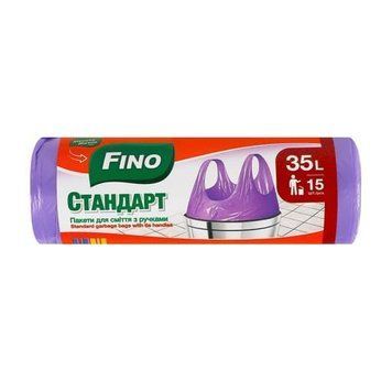 Пакети для сміття FINO Стандарт із ручками 35 л 15 шт FIN-ST-35-1 фото