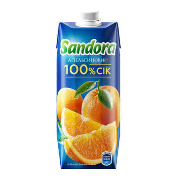 Сік Sandora апельсиновий відновлений неосвітлений пастеризований 0,5 л Сік Sandora апельсиновий відновлений неосвітлений пастеризований 0,5 л фото