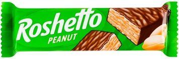 Вафельний батончик Roshetto Peanut з арахісом у глазурі 34 г (упаковка 25 шт) RSH-RSH-PNT фото