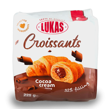 Круасани Lukas з какао кремом 225 г Україна Круасани Lukas з какао кремом 225 г Україна фото