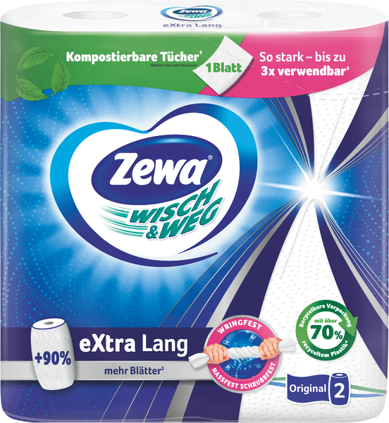 Паперові рушники Zewa Wisch&Weg 2 шари 2 рулони ZEW-WW-CL-2 фото