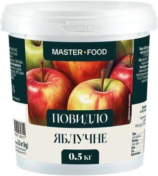 Повидло MASTER-FOOD Яблучне пастеризоване вищий сорт 500 г MF-POV-APL- фото