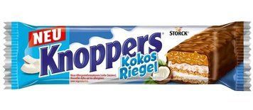 Вафельний батончик Knoppers Coconut з кокосовою начинкою та фундуком 40 г, Німеччина KNP-COCO-40 фото