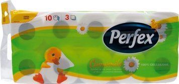 Туалетний папір Perfex Ромашка 3 шари 10 рулонів PFX-CHM-3L- фото